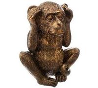 Paris Prix – Set de 3 statuettes Singes Sagesse – résine dorée – H17 cm