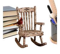 Figurine Rustique d’Oiseau Rouge - Sculpture de Table de Chaise berçante, F | Figure de chaise berçante, statue d’oiseau rouge, ornement de ferme | Décoration de table de Noël pour cheminée, étagère, sal