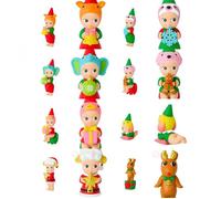 Figurine - Santa's Little Helper (série limitée) - costume elfe rouge et vert - plastique/résine - 10 cm