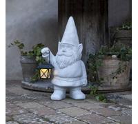 Figurine solaire à LED'Gnomy' nain avec lanterne, gris