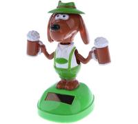 Figurine solaire Chien avec de la bière