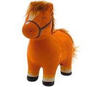 Figurine tirelire, animal tirelire, tirelire, boîte d'épargne, tirelire pour enfant en forme de cheval marron et crinière véritable - En céramique avec bouchon en caoutchouc refermable - Dimensions (L