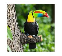 Figurine Toucan,Statue de Toucan,Oiseaux artificiels en résine,Statue d'animal de Jardin,décoration Pastorale à Suspendre pou Label