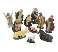 Britesta - Lot de 11 figurines de crèche de Noël - Porcelaine peinte à la main (3-9 cm)