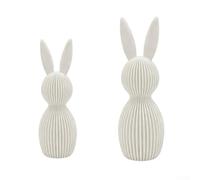 Figurines de lapin de Pâques imprimées en 3D de style nordique, plastique | Lot de 2 figurines de lapin de Pâques imprimées en 3D dans le style nordique, lot de 2 statues de lapin en plastique