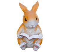 Figurines de lapin en résine | Sculpture décorative en résine animal adorable | Figurine de lapin assis en train de lire un livre - Pour étagère, table, bureau, bureau, rebord de fenêtre, chambre à