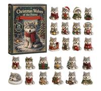 Figurines de loup, breloque pour sac, compte à rebours pour la maison, le b | Wolf Advent 2026 2D Plat Acrylique Collection Mignon Drôle 2026 Noël