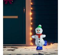 Figurines de Noël en Acrylique LED: Pingouin, Bonhomme de Neige et Père Noël pou