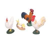 Figurines de Poulet de Ferme Simulées de Coq, Poule, Poussins, Décoration Réaliste, Sculptures d'animaux de Ferme pour Fête de Pâques, Décoration d'intérieur ou Collection,