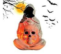 Figurines d'halloween Décoration Maison Lumière LED Crâne Faucheuse