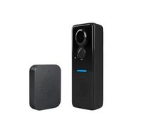 FIJHNGSF Caméra de Sonnette vidéo WiFi sans Fil | Alimenté à l'énergie solaire avec housse de pluie.(013-Black Doorbell)