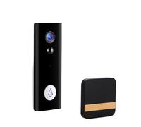 FIJHNGSF Caméra de Sonnette vidéo WiFi sans Fil Intelligente | Résolution 1080P, alimenté par batterie, mini interphone(Option 4,US Plug)