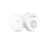 FIJHNGSF Kit de Carillon de Sonnette sans Fil Auto-alimenté Kinetic | Kit de sonnette cinétique auto-alimentée, bouton sans pile, carillon de porte enfichable sans fil(WHITE,US Plug)