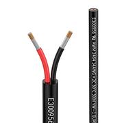 Fil 14 AWG 2×2mm² 20 Metros Câble d'Extension à 2 Conducteurs | 2 fils Rallonge UL2464 VW-1 80 ℃ 300V Sans oxygène Câble cuivre multibrins étamé pour paysage,lampes,automobile,plein air