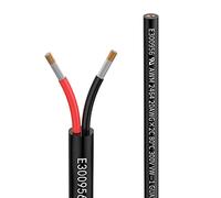Fil 20 AWG 2×0,5mm² 20 Metros Câble d'Extension à 2 Conducteurs | 2 fils Rallonge UL2464 VW-1 80 ℃ 300V Sans oxygène Câble cuivre multibrins étamé pour paysage,lampes,automobile,plein air