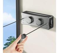 Fil à linge rétractable invisible en acier, séchoir pour intérieur, balcon, salle de bain. Organisateur de séchage portable et gain de place. Corde à linge robuste avec système de câble en acier inoxy