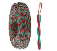 Fil à paire torsadée à 2 conducteurs en cuivre pur | Rouge Vert 16AWG/18AWG/20AWG Éclairage LED Audio EV Charge(60FT,1.5MM²(16AWG))