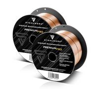 Fil à souder baguettes de soudage STAHLWERK MIG MAG Ø 0,8 mm acier SG2 ER70S-6 sur rouleau D100 de 1 kg avecbobine de fil de 16 mm usage universel jeu de 2