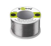goobay 40844 Étain de soudure sans plomb ø 1mm / Fil de soudure avec flux / 0,3% argent & 0,7% cuivre/point de fusion 217 °C/étain de soudure sans plomb / 100g
