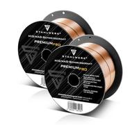 Fil à souder STAHLWERK MIG/MAG Ø 1,0 mm acier SG2 ER70S-6 sur rouleau D100 de 1 kg avec mandrin de 16 mm jeu de 2 à usage universel