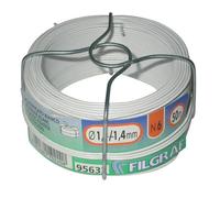 Fil attache - plastifié blanc - 6 mm - bobine 50 m