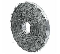 Fil barbelé concertina - Acier galvanisé - 500 m - Argenté - Diamètre enroulé 50 cm - Rasoirs 22x15 mm