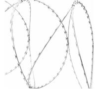 Fil barbelé concertina - WIENS - Acier galvanisé - 500 m - Diamètre enroulé 50 cm - Argenté
