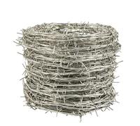 Fil Barbelé Militaire Galvanisé - Clôture Métallique Solide et Flexible - Anti-Intrusion/Électrique - pour Sécurité Cour, Verger, Cultiver,1.6mm,15m(49.2ft)