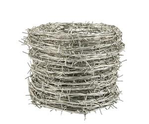 Fil Barbelé Militaire Galvanisé - Clôture Métallique Solide et Flexible - Anti-Intrusion/Électrique - pour Sécurité Cour, Verger, Cultiver,1.6mm,10m(32.8ft)