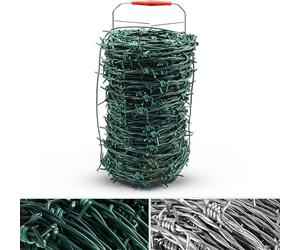 Fil barbelé résistant à la traction & à la rupture Rouleau de fil de pâture avec poignée Vert Épaisseur du fil : 1,7 mm Longueur : 50 m