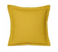 Fil Blanc Taie d'oreiller Percale de Coton 100%, Ocre, 65x65cm | Unie, 80 Fils/cm²