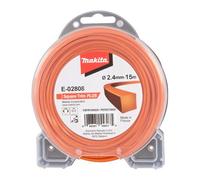 Makita Fil nylon carré pour débroussailleuse Square Trim+ E-02808 2,4 mm x 15 m
