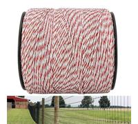 Fil Clôture Électrique, Diamètre 3,0mm, 9 Brins Conducteurs Inox (500m) | Corde de Clôture Électrique, Rouge-blanc, Accessoire de Clôture Électrique, pour Chevaux de Ferme, Bovins, Moutons, Chèvres
