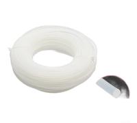 Fil d'acier renforcé en nylon de 3 mm pour tondeuse à gazon, corde de coupe longue durée, couleur blanche, rouleau de 20 mètres pour la coupe et les tâches de bordure de jardin (C)