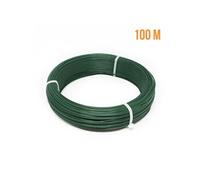 Fil d'attache en acier galvanisé plastifié pour grillage ou autre - 100 m x 1.5mm Ø - Vert