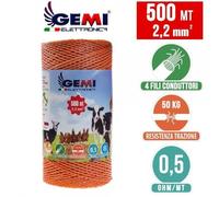 FIL DE CLÔTURE ÉLECTRIQUE Clôture Électrifiée 500 MT 2.2 Mm² Pour Animaux Chevaux Sangliers Vaches Porcs Poules Gemi Elettronica
