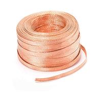 Fil de cuivre étamé tressé en pur | Multicolore calibre 10 1,4 mm x 18 mm x 5 m : mise à la terre, transmission de courant(Brass)