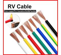 Fil de cuivre pur RV 5/10M, 0.3/0.5/0.75/1/1.5 mm2, isolation en PVC, multi-broches à noyau unique pour fils électriques flexibles Audio de voiture Green