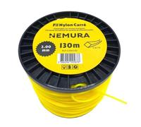 Nemura Fil Débroussailleuse Carré Ø: 2,00mm, L: 130m - Compatible avec d'autres Marques - Haute durabilité - Qualité Professionnelle - Marque Française