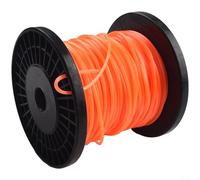 Fil de débroussailleuse rond en nylon orange 2,4 mm pour coupe - Compatible avec essence électrique pour débroussailleuses bobines d'alimentation manuelle 50 m (B)