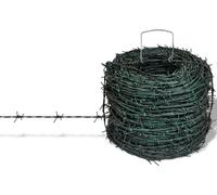 Fil de fer barbelé, fil plat, blindage de fil de fer Vert 100 m