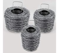 Fil de Fer barbelé galvanisé 50m 1.6/1.7mm pour clôture de Jeu clôture forestière Maille nouée
