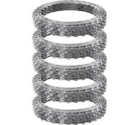 Fil de fer barbelé SucceBuy, 75 m de clôture en fil de fer barbelé galvanisé, 5 rouleaux de fil de fer barbelé pour le jardin, clôture en ruban de fil de fer barbelé
