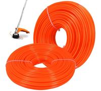 Fil de nylon pour coupe-bordures, 2,4 mm, 100 mètres, rond, pour tondeuses à fil (couleur orange)