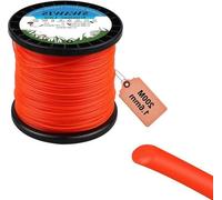 Fil de sécurité en nylon 16 mm/200 m - Fil de nylon rond de rechange pour coupe-bordures et tondeuses à gazon - Vert-orange