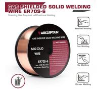 Fil de soudure MIG - ER70S-6 - Fil plein pour soudage sous gaz - 0,8 mm - Bobine de 1 kg - Pour soudage MIG/MAG sur acier de construction