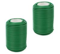 Fil de support pour plantes, 2 x 20 mètres, vert, diamètre 3,5 mm, attaches torsadées souples