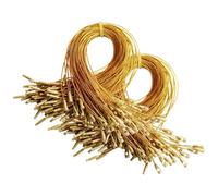 Fil de suspension pour décorations de Noël avec 200 attaches à fermoir | Cordon flexible idéal pour sapin, cheminée et fenêtre ; aide déco festive polyvalente Doré