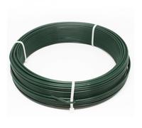 Fil de tension en acier galvanisé plastifié pour grillage ou autre - 50 m x 2.4mm Ø - Vert - Linxor