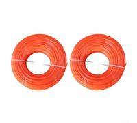 Fil de tondeuse rond en nylon 1,6 mm 200 m - Faible bruit - Haute résistance - Design double couche pour débroussailleuse à gaz, tondeuses à gazon, aménagement paysager, jardin, orange